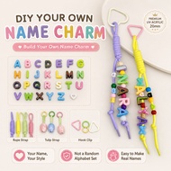 DIY Keychain Nama Custom | Pilih Huruf A-Z | Manik Huruf UV Acrylic 20mm Bag Bottle Phone Charm