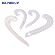 IESPOIRNC 4pcs French Curve Ruler, Comma Shaped Lightweight Sewing Trimming Ruler, Durable Plastic D