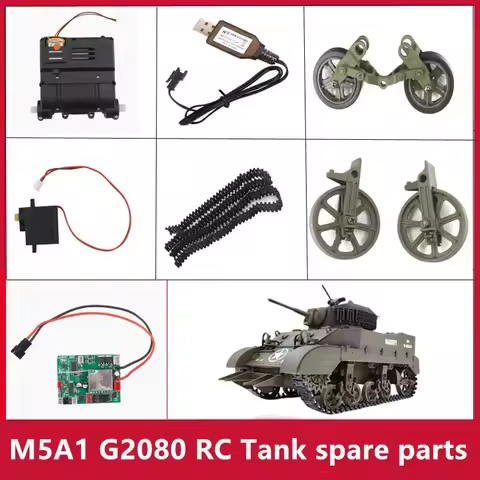 M5A1 G2080 RC Tank Spare Parts Wave Box Servo Main Board Wheel Track Smoke Wave Box Signal Board Cha