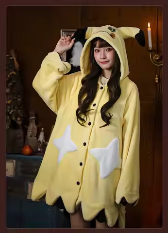 Pokemon Center "Ghost in Charge" Series Cute Soft Plush Robe Plush Mimikyu pajamas Plush Home Gengar
