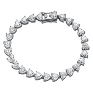 Real Moissanite Heart Cut 0.5ct Tennis Bracelet S925 Sterling Silver Bracelet for women