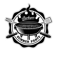 Barbecue bbq summer party Logo Car Reflective Laser Crystal Glue Three-dimensional Sticker#kx04
