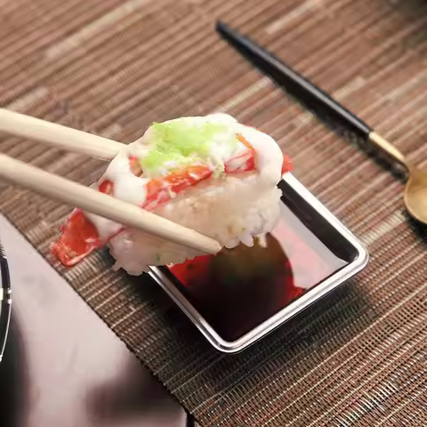 100Pcs Disposable Sauce Dish Durable Sushi Seasoning Tray Mustard Dipping Plate for Buffet Catering 