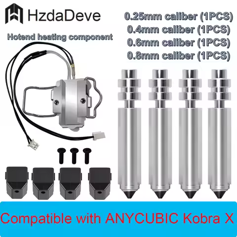 0.25/0.4/0.6/0.8mm multi size nozzle hot end heating component compatible with ANYCUBIC Kobra X 3D P