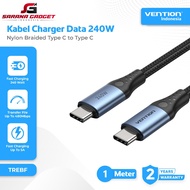 VENTION TREBF Type C to Type C Data Cable Super Fast Charging 5A 240W 1 Meter 1M Aluminum Alloy Char
