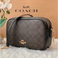 Coach Jes Crossbody In Signature Canvas Women's Crossody Bag F68168 - Brown / Black