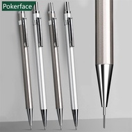 POKERFACE 0.5/0.7mm Metal Machanical Pencil 2B Automatic Pencil Writing Drawing Tools Stationery Sch