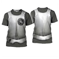 t shirt men Warrior Armour 3D Print T Shirt | Summer Crew Neck Casual Short Sleeve Men Shirt