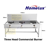 Homelux 3 Head Commercial Burner + Stand | High Pressure Gas Stove Burner | Gas Burner | High Pressu
