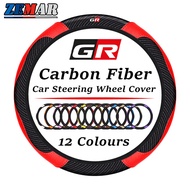 Toyota GR Universal Car Steering Wheel Cover Carbon Fiber Non-slip No Inner Circle Steering Wheel Co