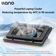 llano V12 Laptop Cooler Powerful Turbo-Fan RGB Blower-style Cooling Pad with Infinitely Variable Speed 3 USB ports for laptop 【Reduces 44C° for laptops in 90 Seconds】