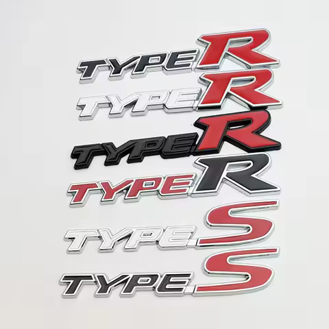 3d Metal Type S Logo Type R Emblem Letters Car Trunk Badge Type S Type R Sticker Accessories
