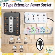Universal Power Strip Extension Plug Power Socket Electric Sockets Extension Cords USB C + 3 USB Por