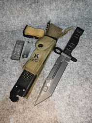 อุปกรณ์​ตั้งแคมป์​เดินป่า​ เหล็กกล้าคาร์บอนสูง 1095​ ปลายทันโตะ​ US Navy SEALs Active Duty Bayonet