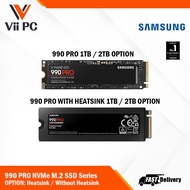 Samsung 990 PRO - Heatsink/Without Heatsink, Up to 7,450 / 6,900 MB/s read/write ,NVMe M.2 SSD