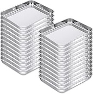 meekoo 24 Pcs Baking Sheet Pan Cookie Sheet Set for Oven Stainless Steel Trays Nonstick Small Servin