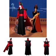 Return The Aladdin Of Jafar Cosplay Robe Cloak Cape Hat Costume Outfit Wizard
