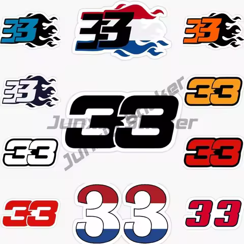 Racing Motorcycle Helmet Number 33 Sticker Laptop Wall Room Accessories Camper Van Bicycle Door Glas