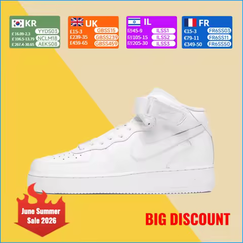 Nike Air Force 1 Mid Unisex Sneakers - Classic Design, Cushioned Ankle Support for Casual Versatile 