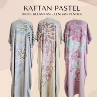 Pastel Batik Kaftan Short Sleeve Cotton Viscose Batwing Shirt Cotton Sleepwear
