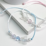 Best friend gift Simple colorful bracelet Butterfly beaded bracelet
