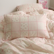 sarung bantal murah sarung bantal Pink Mengtian Fresh Class a Double Gauze Pure Cotton Pillowcase 40