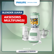 [EXTRA DISKON 50K] Philips Blender 5000 Series HR2223/30- Jar Plastik 2 L - Aksesoris Multifungsi -Chopper, Dry Mill, Filter- Problend Crush Technology - Mudah dibersihkan - Dessert Green