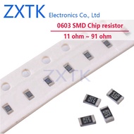 NEW IC CHIP 100PCS 0603 SMD chip resistor 1% ohm 11R-91R 11R 12R 13R 15R 20R 30R 47R 51R 68R 75R 82R