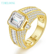 4CT Real Moissanite Ring D Color Emerald Cut Diamonds Gems 925 Sterling Silver Engagement Ring For W