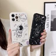 [Astronaut-Space Travel] เคสมือถือ ซิลิโคน แบบนิ่ม ขอบเหลี่ยม สำหรับ Huawei P20 P30 P40 Lite Mate 20 30 Pro Nova 3i 5T 7i 9 7 Se Honor 8X Y6s Y7a Y9 Prime 2019 Camera Full Protection Cartoon Cute Soft Casing