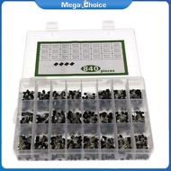 MegaChoice【100%Original】840pcs/set 24values To-92 Transistor Assortment Kit Bc327 Bc337 Bc547 Transi