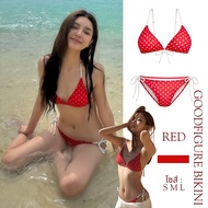 GOODFIGURE BIKINI Red Polka Dot Pattern Women's Side Tie Wear To The Beach Available In Sizes S-L | 