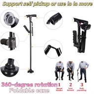 360 Pivot Foldable Walking Stick 1pc Pro Light Weight Crutch Sport Injury Cane Mobility Aid Tongkat 