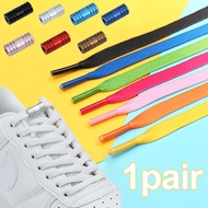1 pair elastic no-tie shoelaces, lazy shoelace buckles, colored no-tie elastic shoelaces, no need to