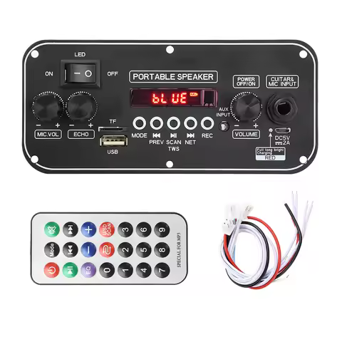 D152BT MP3 BT Decoding Board 2 * 10W With Power Amplifier For MP3 / WMA / WAV / FLAC / APE with Micr