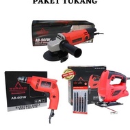 PROMO !!! PAKET GERGAJI DAN BOR BETON BESI TEMBOK KAYU MESIN GERINDA TANGAN 4IN + MESIN GERGAJI KAYU