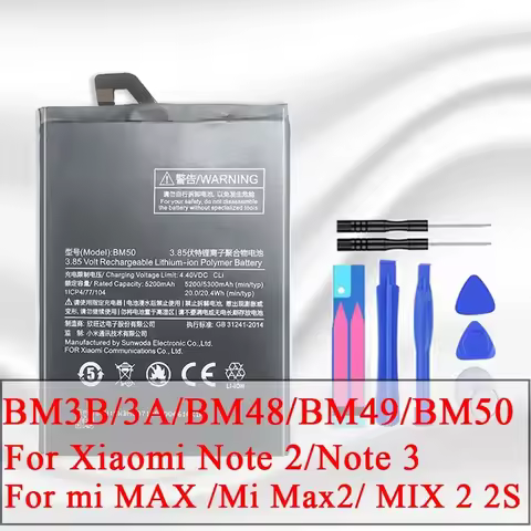 BM3A BM3B BM48 BM49 BM50 Mobile Phone Batteries For Xiaomi Mi Max 2 MIX 2 2S Note 2 3 Smartphone Bat
