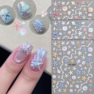 Shell Light Starfish Shell Nail Stickers Cute Starfish Decorative Stickers For Nails DIY 3D Self Adh