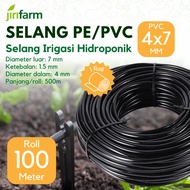 JIRIFARM - PE LDPE PVC Hose 4x7mm 7x4 mm Hydroponic Irrigation (100 Meters 1 Roll)