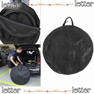 LETTER Wheelset Carrying Bag, Round Lightweight Bike Wheel Bag, Durable Black Nylon Bike wheelset ba