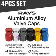 4pcs RAYS Aluminium Tyre Valve Cap Car Sport Rim Tyre Valve Cover Aksesori Kereta Sport