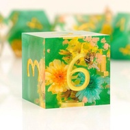 Haxtec DND Dice Set Sharp Edge Resin Dice Set with Dice Case, Flower D and D Dice, Polyhedral D&D Di