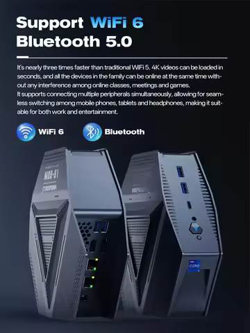 SZBOX GH9 Mini PC Intel i9 12900H SO-DIMM*2 DDR4 16GB 500GB NVME WiFi 6 BT5.0 4K@60Hz HDMI USB3.2 RJ