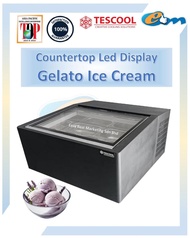 Commercial Countertop Hard Serve Ice Cream Showcase LED Lighting Gelato Freezer Display Refrigerator
