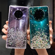 เคสมือถือ ซิลิโคน TPU สีใส กลิตเตอร์ Huawei P30 P40 Lite Mate 20 Pro Nova 5T 7i 7 Se Honor 8X Y7a Y7 Y9 Prime (2019) Y5P Y6P Y9s