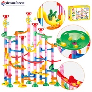 DREAMFOREST DIY Construction Marble Run Race Track Building Blocks Kids 3D Maze Ball Roll Toys Child