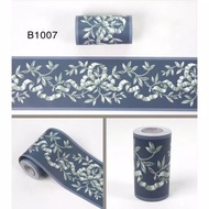 Wall border lis border sticker leaf stripedbiru