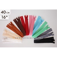 Japanese Zipper YKK No. 5 Bone Snake Ready-Made Plastic With Flat Head Length 40 Cm. (16 Inches)