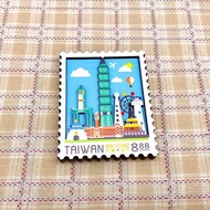 台灣景點1－郵票立體木質冰箱貼 質感小物 磁鐵 送禮首選 紀念品