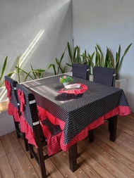 SARUNG KURSI DAN MEJA MAKAN SET COVER KURSI DAN MEJA MAKAN 4 SANDARAN KURSI SARUNG DUDUKAN KURSI TAP